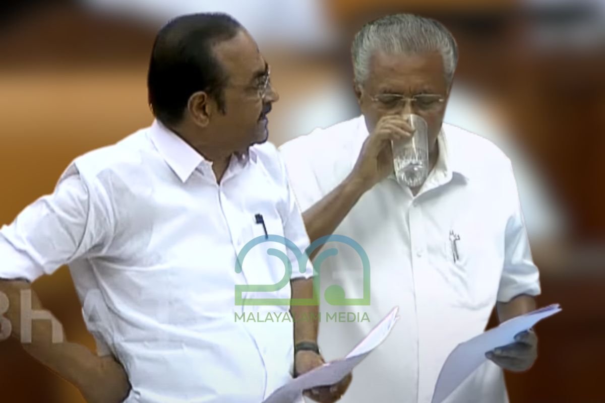 VD Satheesan and Pinarayi Vijayan at niyamasabha