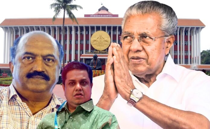 KN Balagopal, AN Shamseer and Pinarayi Vijayan