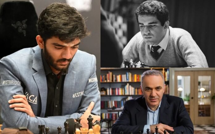 Garry Kasparov and Indian Grandmaster D Gukesh