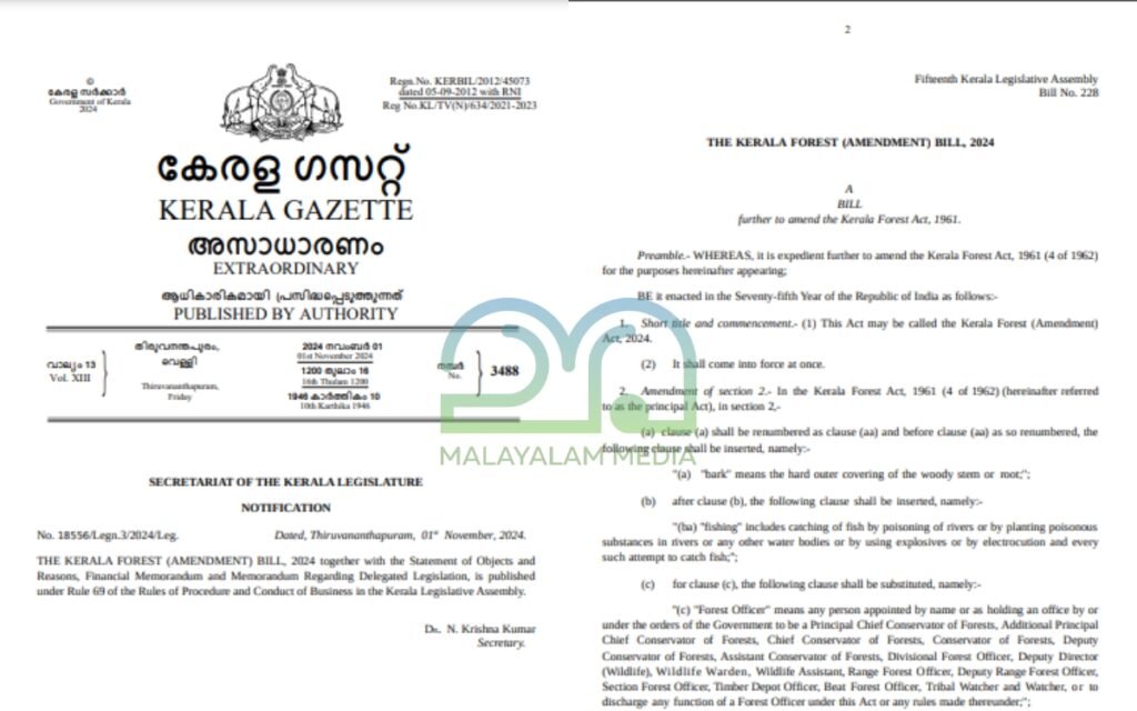 Kerala Forest (Amendment) Bill, 2024