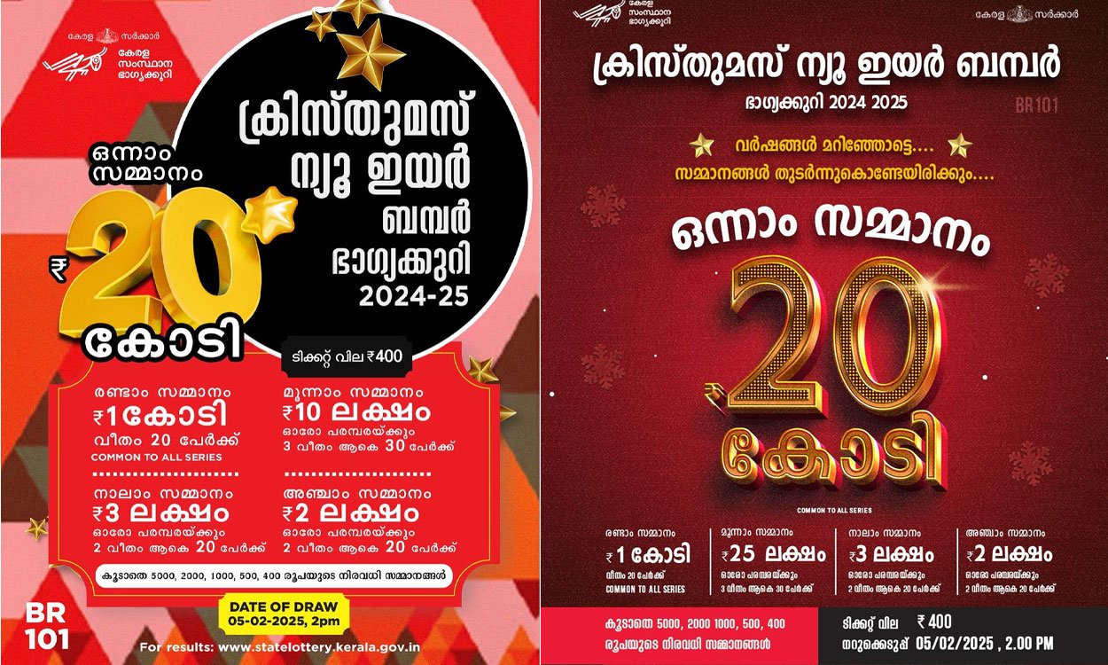 Kerala State Lotteries christmas newyear bumper