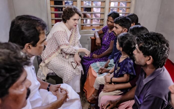 Priyanka gandhi vadra visited wayanad Pancharakolly