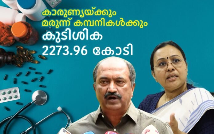 KN Balagopal and Veena george about Fund arrears to karunya and medicine companies