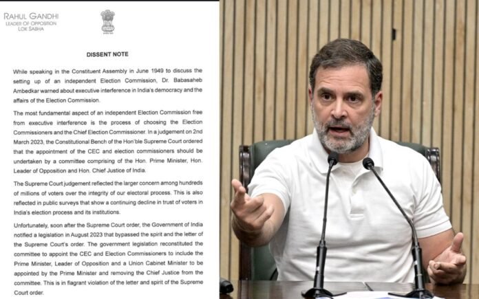 Rahul Gandhi leader of Opposition Dissent note