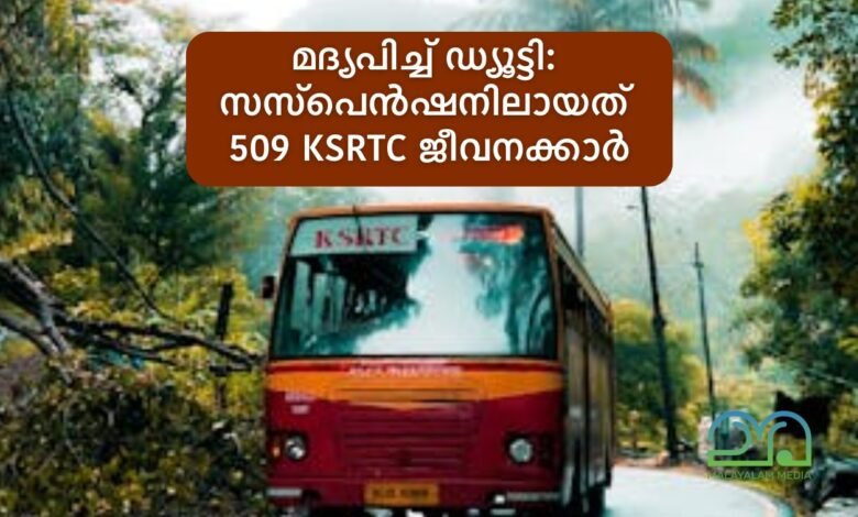 509 KSRTC employees suspended for coming to duty drunk