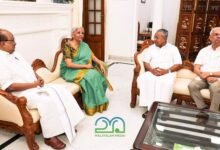 Nirmala Sitharaman, CM Pinarayi vijayan, Governor Rajendra Arlekar and KV thomas