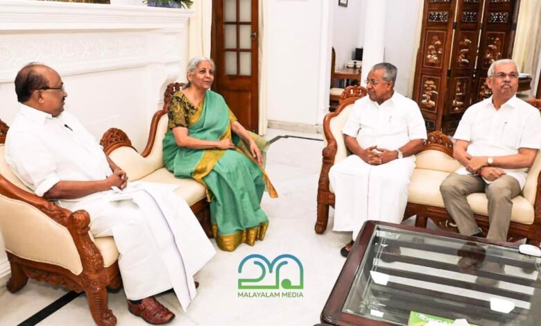 Nirmala Sitharaman, CM Pinarayi vijayan, Governor Rajendra Arlekar and KV thomas