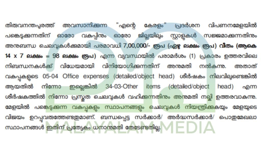 Pinarayi Vijayan - LDF Government 4th Anniversary - Expense