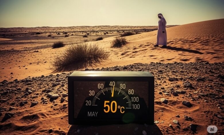 UAE Reels Under Record May Heatwave - AI Generated Image