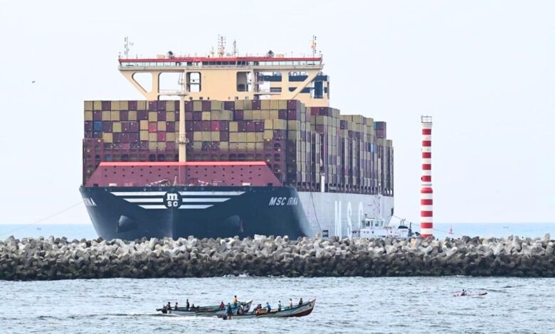 MSC Irina, berthed at Vizhinjam International Seaport in Thiruvananthapuram