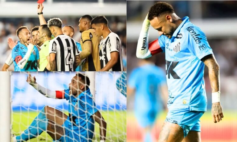Santos x Botafogo - Neymar Red Card