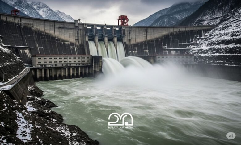 China dam Brahmaputra India water bomb - AI generated Image