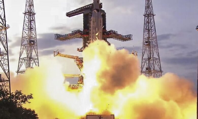 ISRO's launch vehicle GSLV-F16 carrying the NISAR earth observation satellite
