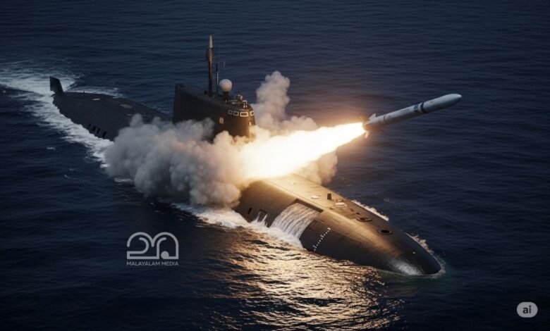 India nuclear attack submarine hypersonic missile - AI generated Image