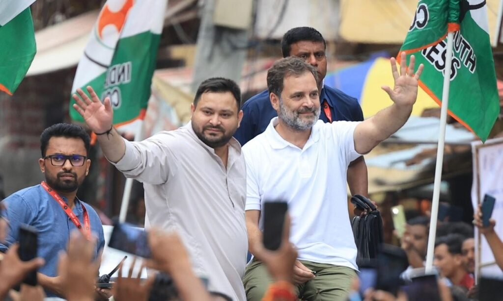 Rahul Gandhi and Tejashwi Yadav at Bihar Vote Adhikar yatra